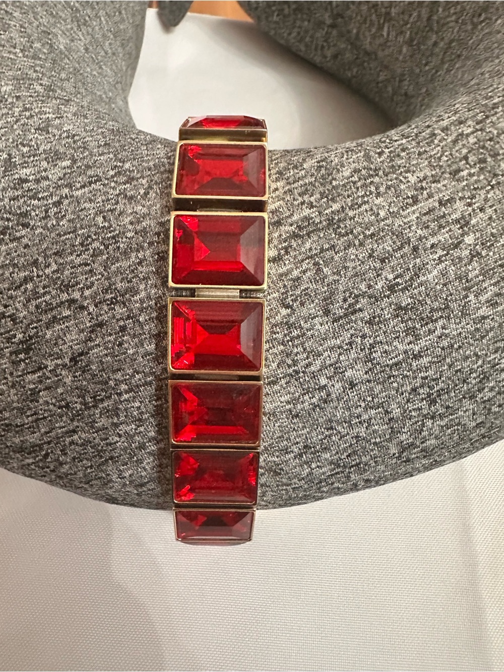 Michael Kors Gold-Tone Bracelet with Red Rectangular Stones